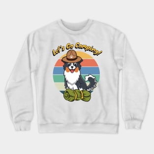 Funny Collie Dog Wants to go Camping Crewneck Sweatshirt